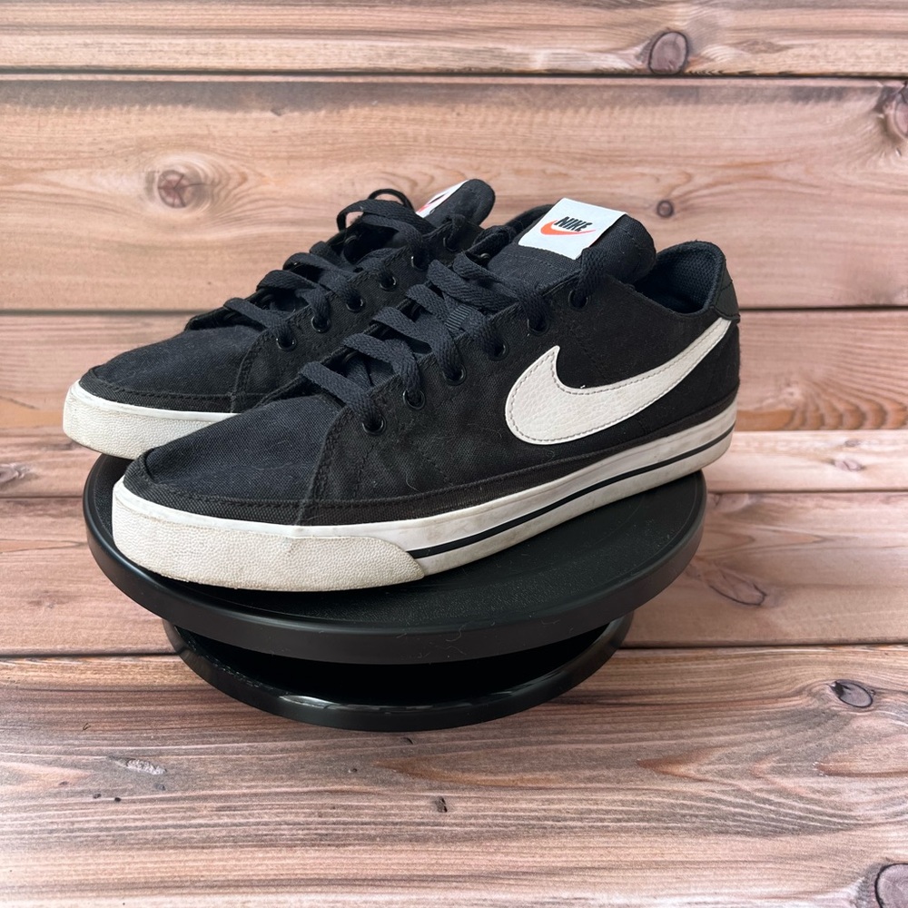 Nike Black Canvas Sneakers with White Soles - Picture 4 of 7